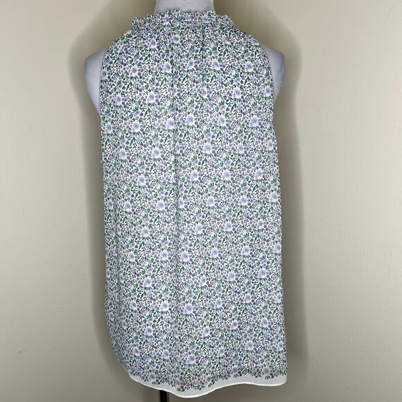 Max Studio Peasant Top LARGE Dainty Ditsy Floral Cottagecore Ruffle Feminine NEW - Picture 3 of 9